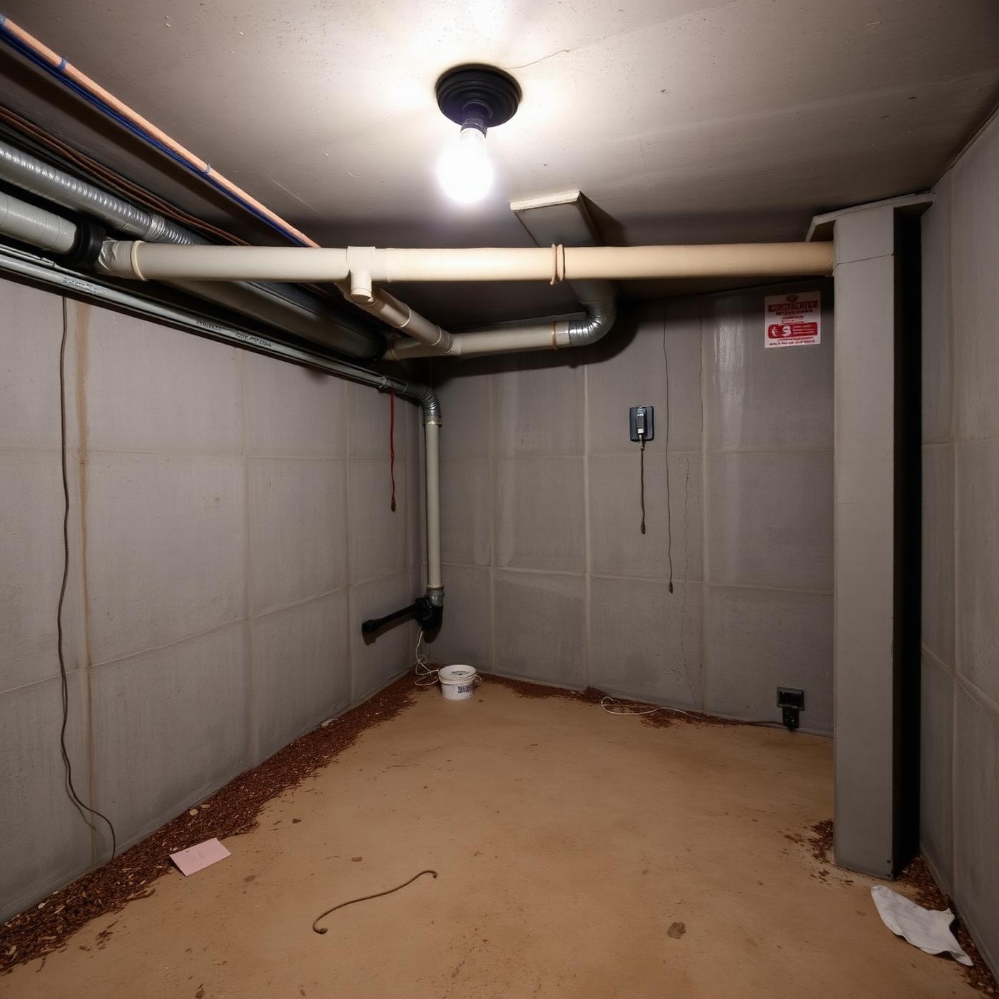 Unfinished basement before remodel